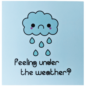 "Feeling Under the Weather" Get Well Greeting Card With Popup Rainbow